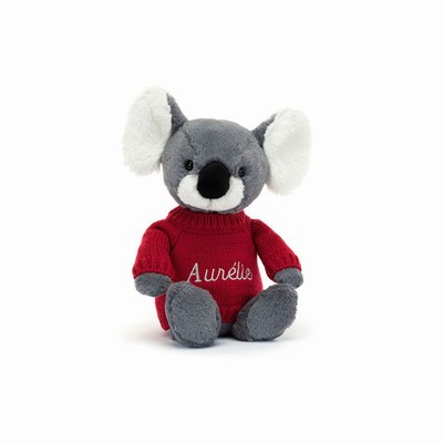 Jellycat Bashful Koala with Red Jumper UK | 06958FPCH